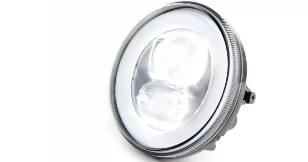Must-Have Koplamp incl. Montagering MOTO NOSTRALED HighPower Ø=120mm 12V DC (E9) Lambretta LI (Serie 1-2)