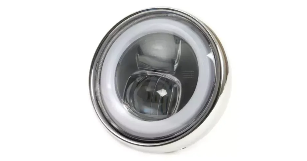 Meest Verkocht Koplamp MOTO NOSTRA- LED HighPower Ø=120mm 12V DC e9 Gemarkeerd Voor de Ombouw Van e. G. Lambretta LI/TV (Serie 1-3