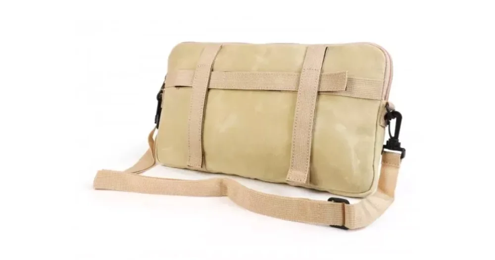 Direct Verzonden Tas Voor Bagageruimteklep (Incl. Gsm Hoesje (Tot 6,2 Inch Bijv. IPhone 11) Moto Nostra Classic Waxed Canvas Geschikt Voor B.V. Vespa Lambretta Gtv Gts Hpe Supertech TouringBeige
