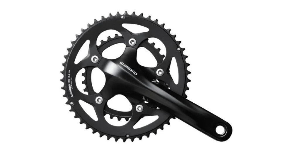 Laatste Kans Crankstel 2 x 10 Speed Shimano Road FC-RS400 - 175/50-34 Holle as Zwart