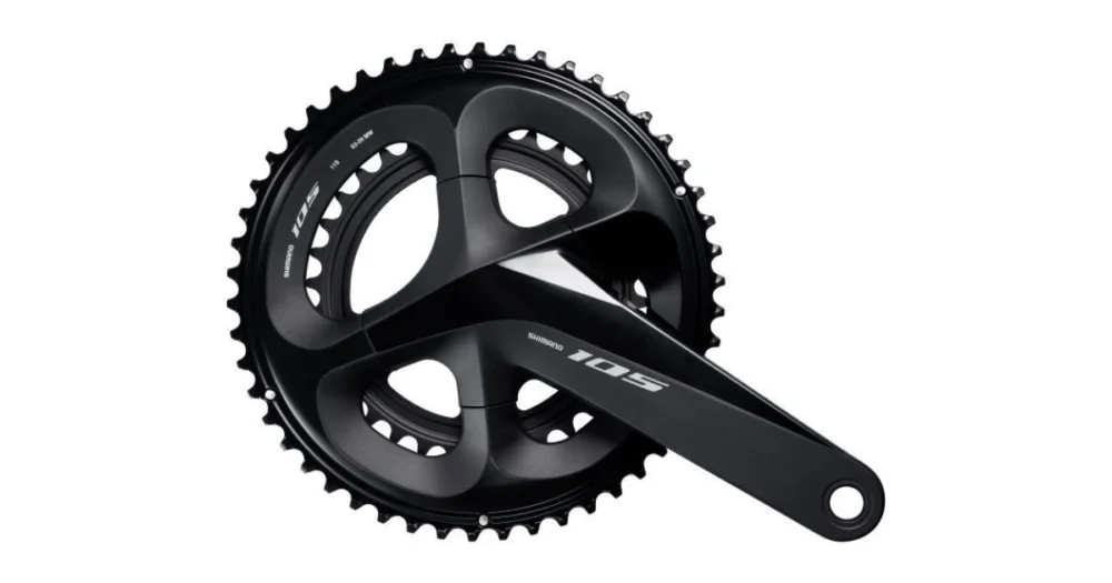 Crankstel 2 x 11 Speed Shimano 105 FC-R7000172,5/52-36T Met Holle as Zwart Gecertificeerd