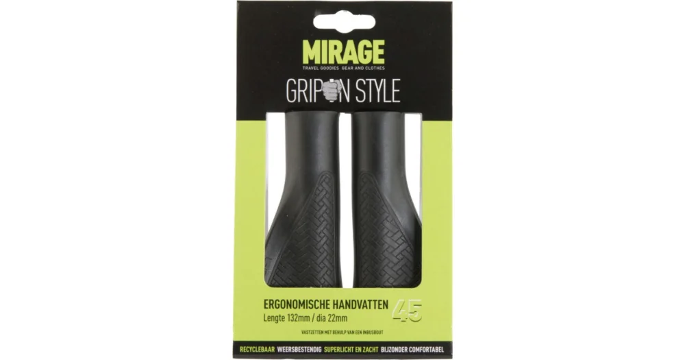Gratis Verzending Handvatpaar Mirage Grips in Style #45 - 132/132 mm Met Lockring Zwart