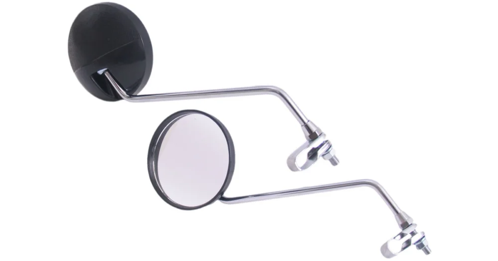 Lage Kosten Spiegelset Met Klem M8 Edge Met Helder Glas Ronde Vorm Zwart Chroom