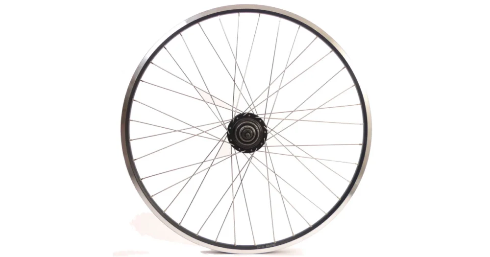 Achterwiel 28 inch Nexus 8 Naaf (Zwart) - ZAC19 Velg (Zwart) Met RVS Spaken Voor Schijfrem Seizoensaanbieding